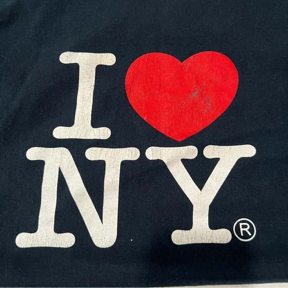I Love (Heart) New York T-Shirt Graphic Black Crew Neck Short Sleeve Medium - Picture 3 of 9